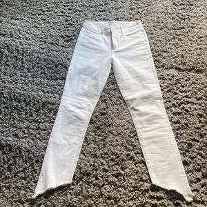 Paige white denim with asymmetrical bottoms